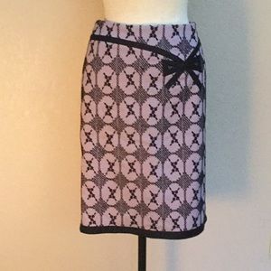 The cutest black embroidered bow appliqué skirt